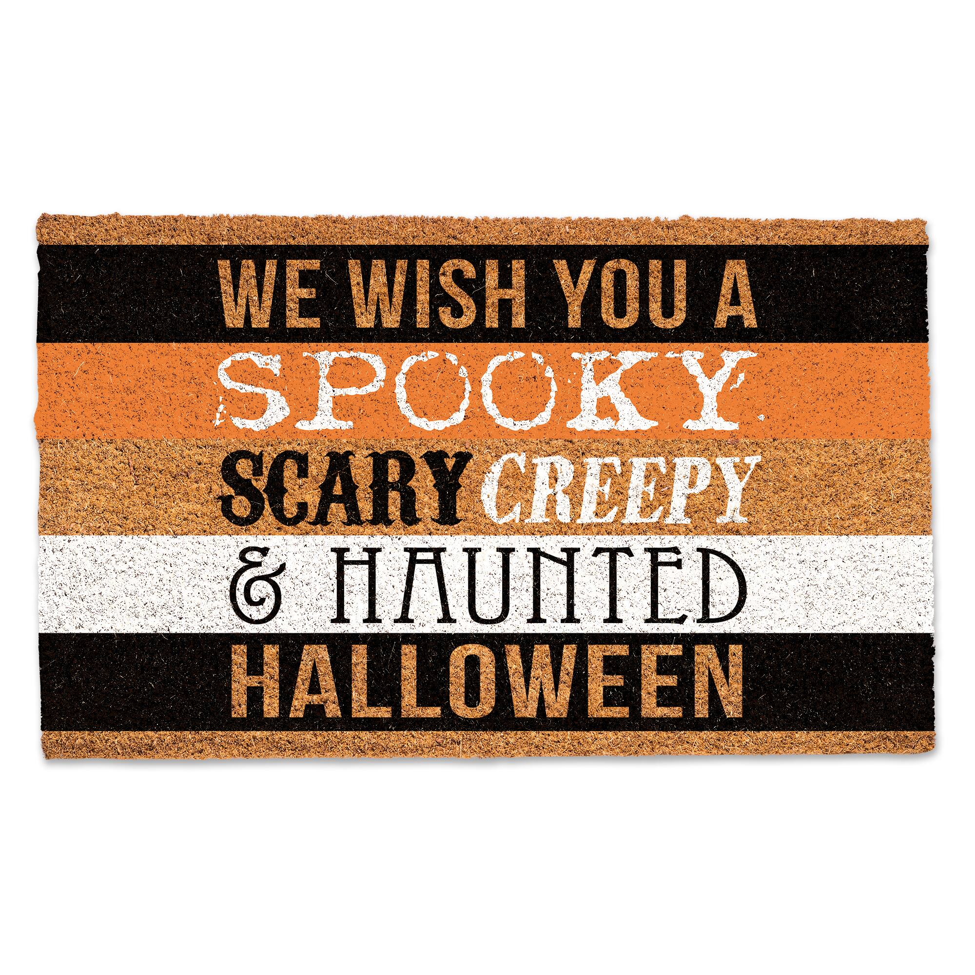We Wish You Halloween Door Mat
